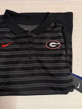 Nike Black & Gray Georgia Bulldogs Striped Polo
